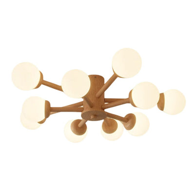 Plafonnier Nordique Moderne en Bois à Led pour Chambre - Lumiine
