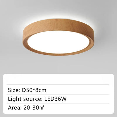Plafonnier Rond en Bois au Design Moderne - Lumiine
