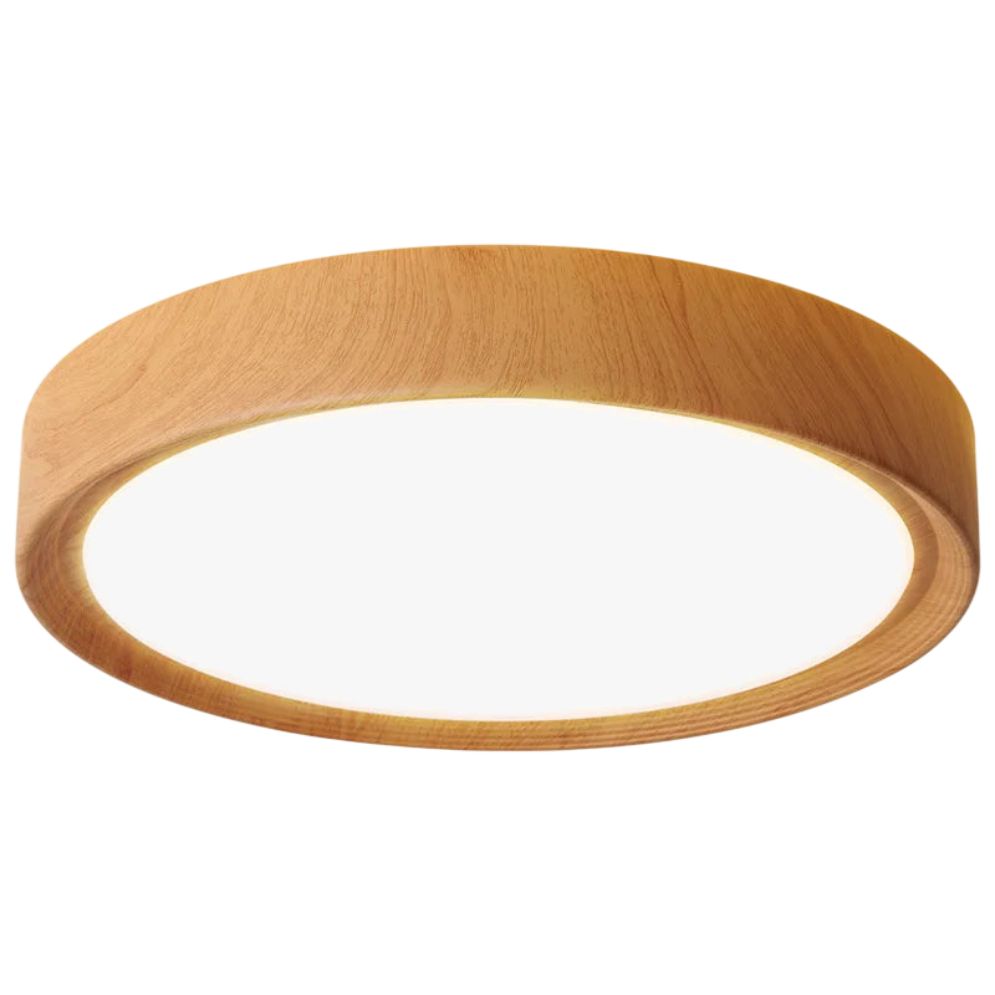 Plafonnier Rond en Bois au Design Moderne - Lumiine