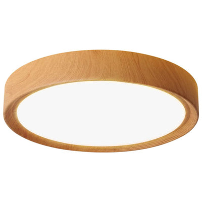 Plafonnier Rond en Bois au Design Moderne - Lumiine