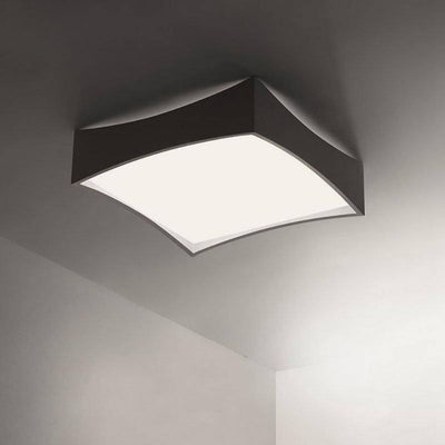 Plafonnier Simple avec Spot Blanc Carré - Lumiine