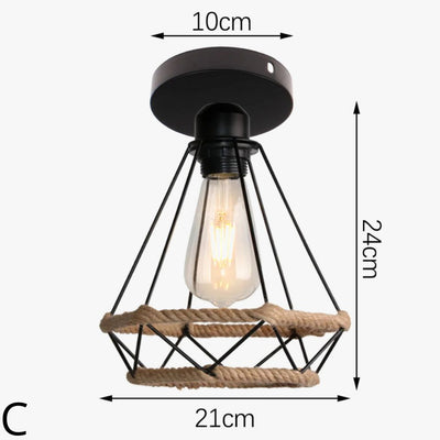 Plafonniers Vintage Noirs avec Lampes en Cage - Lumiine