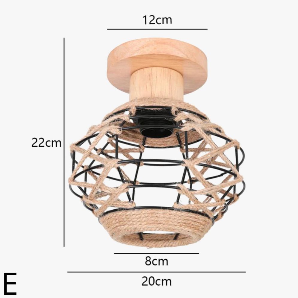 Plafonniers Vintage Noirs avec Lampes en Cage - Lumiine