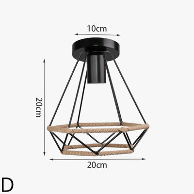 Plafonniers Vintage Noirs avec Lampes en Cage - Lumiine