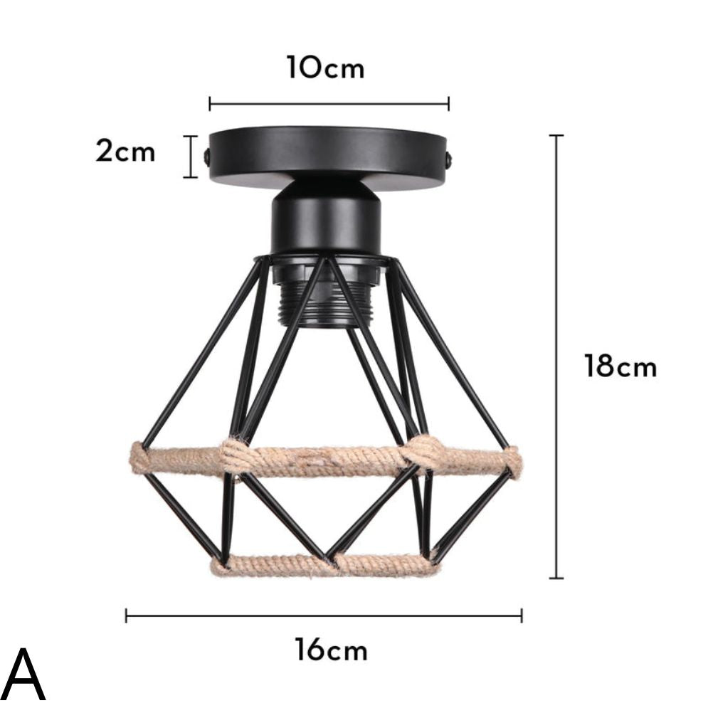 Plafonniers Vintage Noirs avec Lampes en Cage - Lumiine