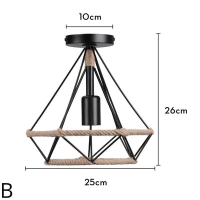 Plafonniers Vintage Noirs avec Lampes en Cage - Lumiine