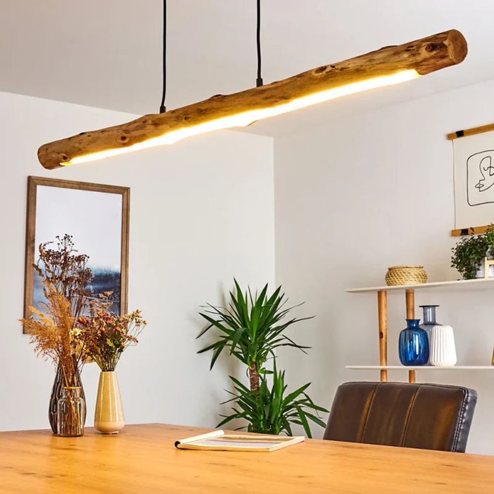Suspension Barre en Bois Simple - Lumiine
