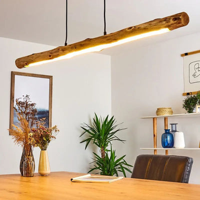 Suspension Barre en Bois Simple - Lumiine
