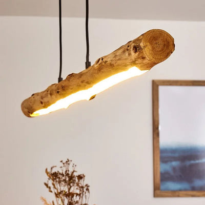 Suspension Barre en Bois Simple - Lumiine
