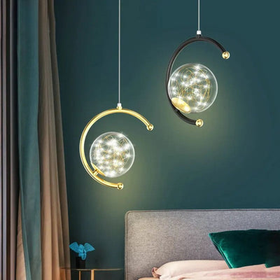 Suspension Boule de Verre Chambre Chevet Lampe Suspendue - Lumiine