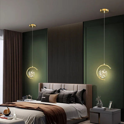 Suspension Boule de Verre Chambre Chevet Lampe Suspendue - Lumiine