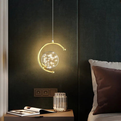 Suspension Boule de Verre Chambre Chevet Lampe Suspendue - Lumiine