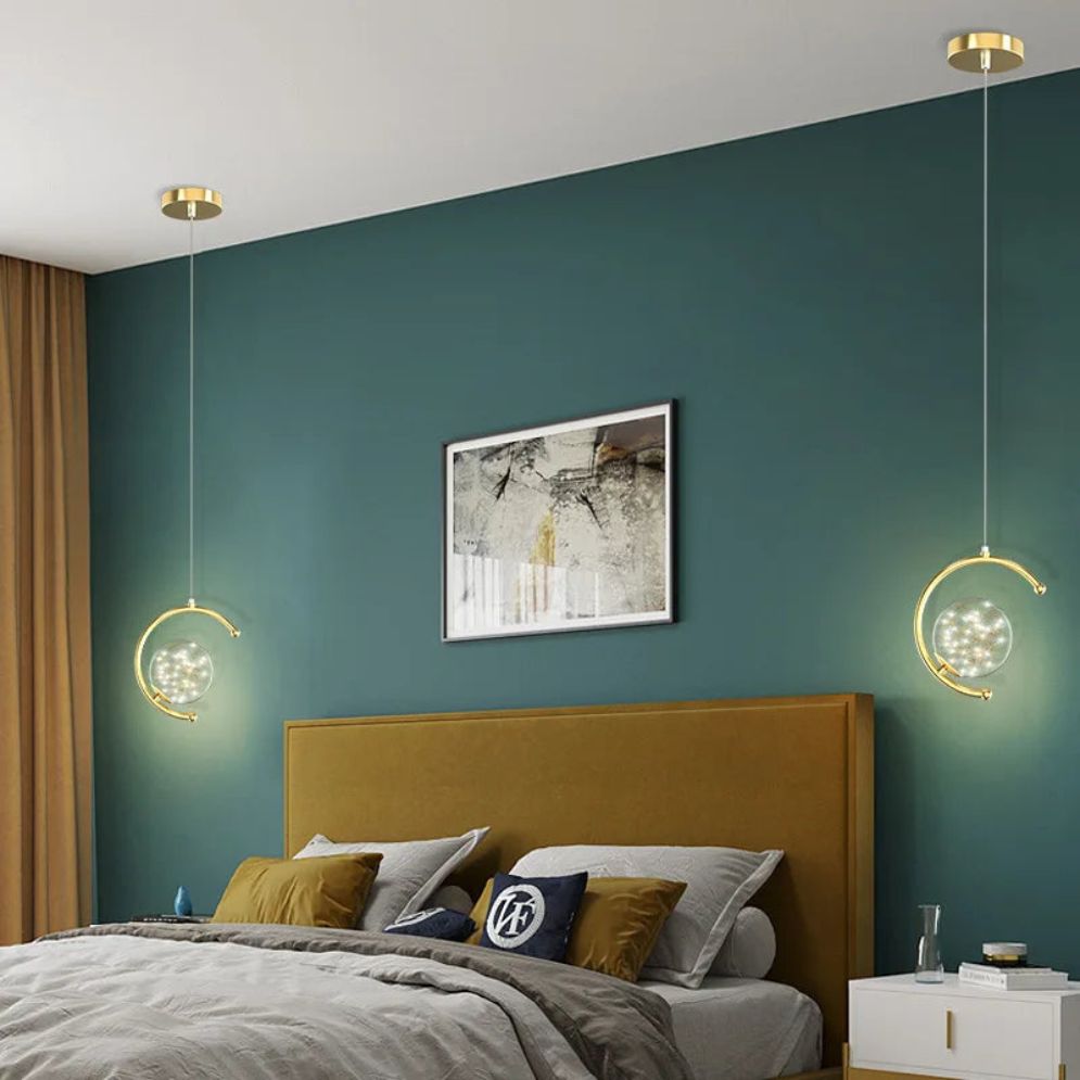 Suspension Boule de Verre Chambre Chevet Lampe Suspendue - Lumiine