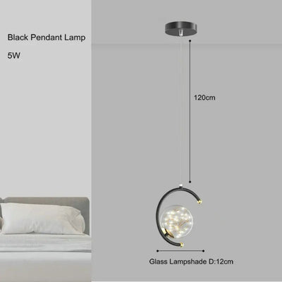 Suspension Boule de Verre Chambre Chevet Lampe Suspendue - Lumiine