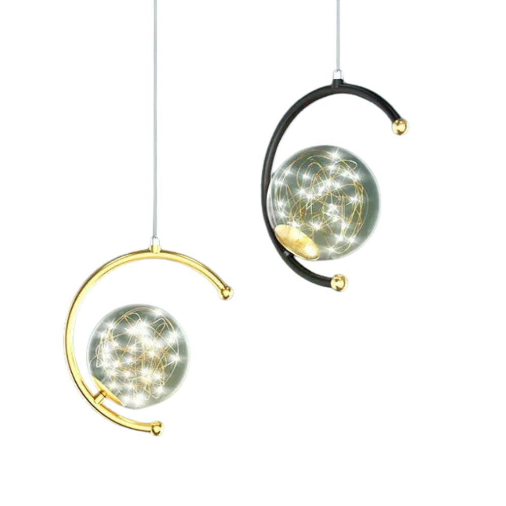 Suspension Boule de Verre Chambre Chevet Lampe Suspendue - Lumiine