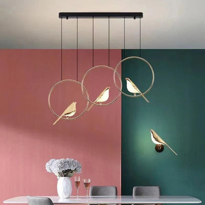 Suspension Colorée avec Oiseau Perché Macaroon - Lumiine
