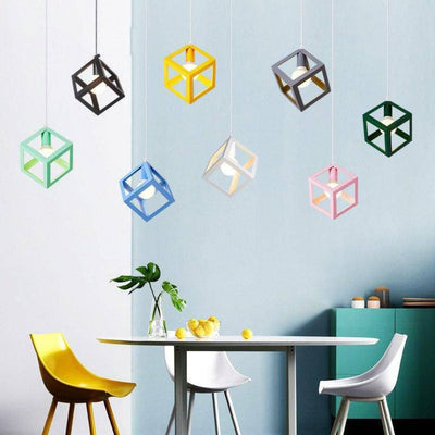 Suspensions Cubiques Style Nordique Plusieurs Couleurs - Lumiine
