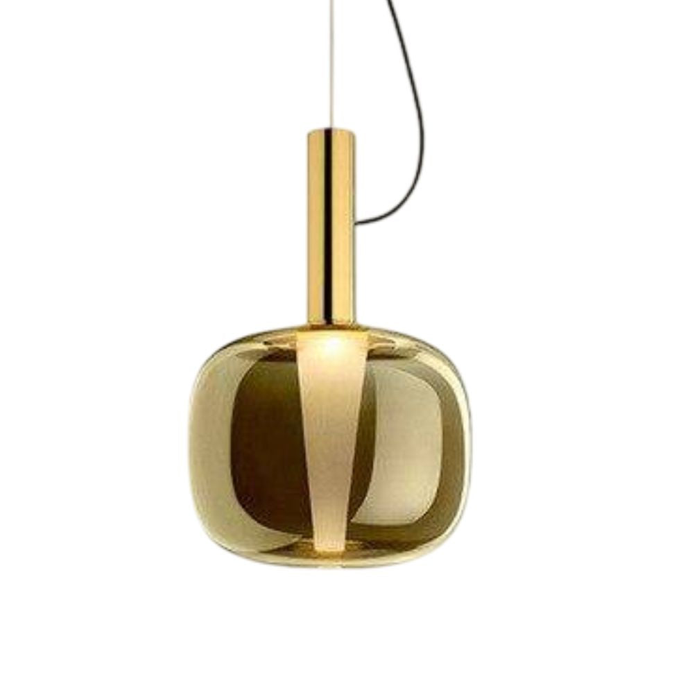 Suspension Design à LED avec Abat-Jour en Verre Coloré Loft - Lumiine