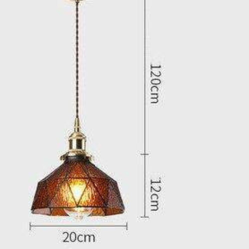 Suspension Design à LED avec Abat-Jour en Verre Rétro - Lumiine