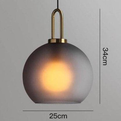 Suspension Design à Led avec Boule en Pierre de Verre Lofty - Lumiine