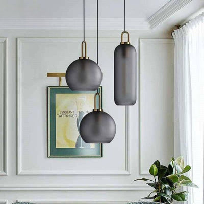 Suspension Design à Led avec Boule en Pierre de Verre Lofty - Lumiine