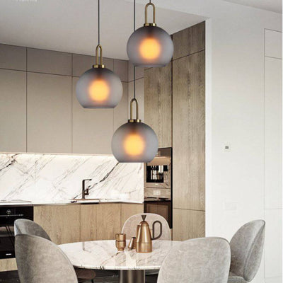 Suspension Design à Led avec Boule en Pierre de Verre Lofty - Lumiine