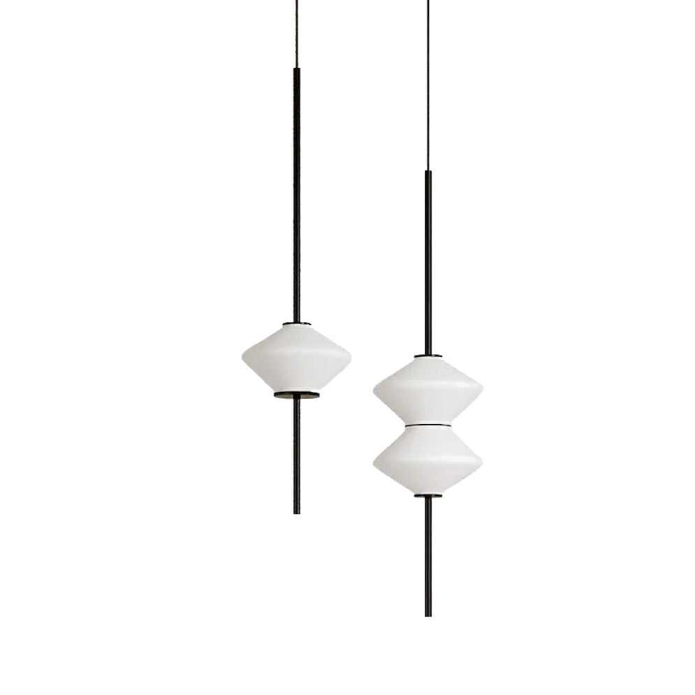 Suspension Design LED Demi-Sphère en Métal Blanc Style Phube - Lumiine