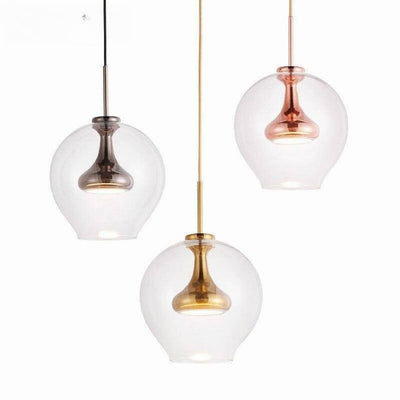 Suspension Design à Led en Métal Doré Boules en Verre Loft - Lumiine

