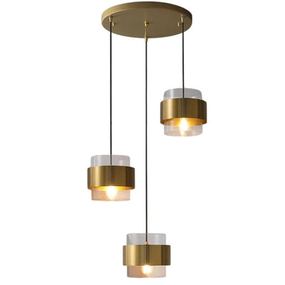 Suspension Design Arrondie en Verre Fumé Loft Led - Lumiine