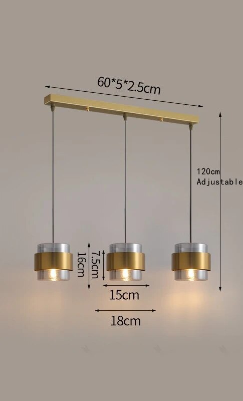 Suspension Design Arrondie en Verre Fumé Loft Led - Lumiine