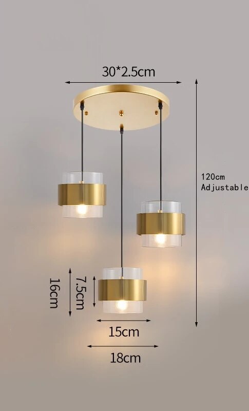 Suspension Design Arrondie en Verre Fumé Loft Led - Lumiine