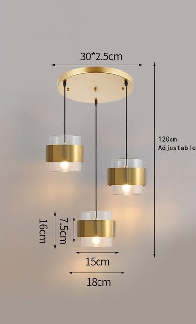 Suspension Design Arrondie en Verre Fumé Loft Led - Lumiine