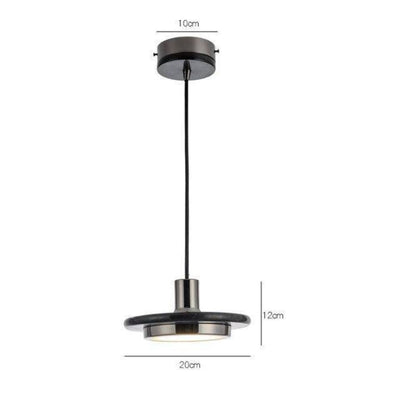 Suspension Design avec Abat-Jour Plat en Marbre Gianna - Lumiine