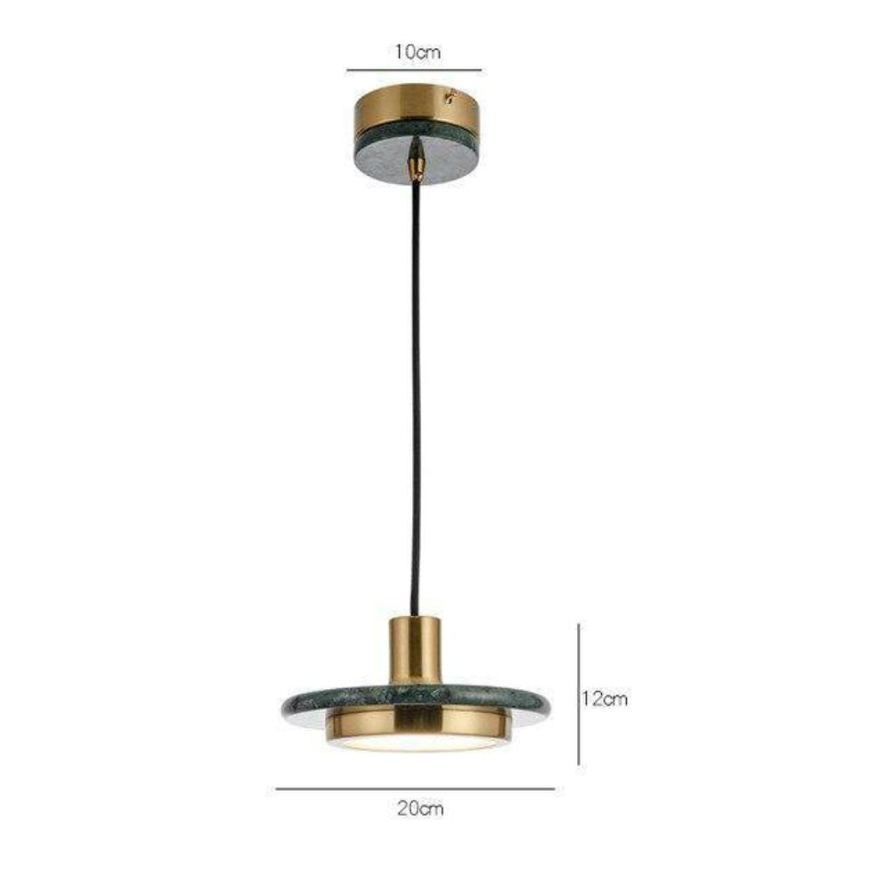 Suspension Design avec Abat-Jour Plat en Marbre Gianna - Lumiine
