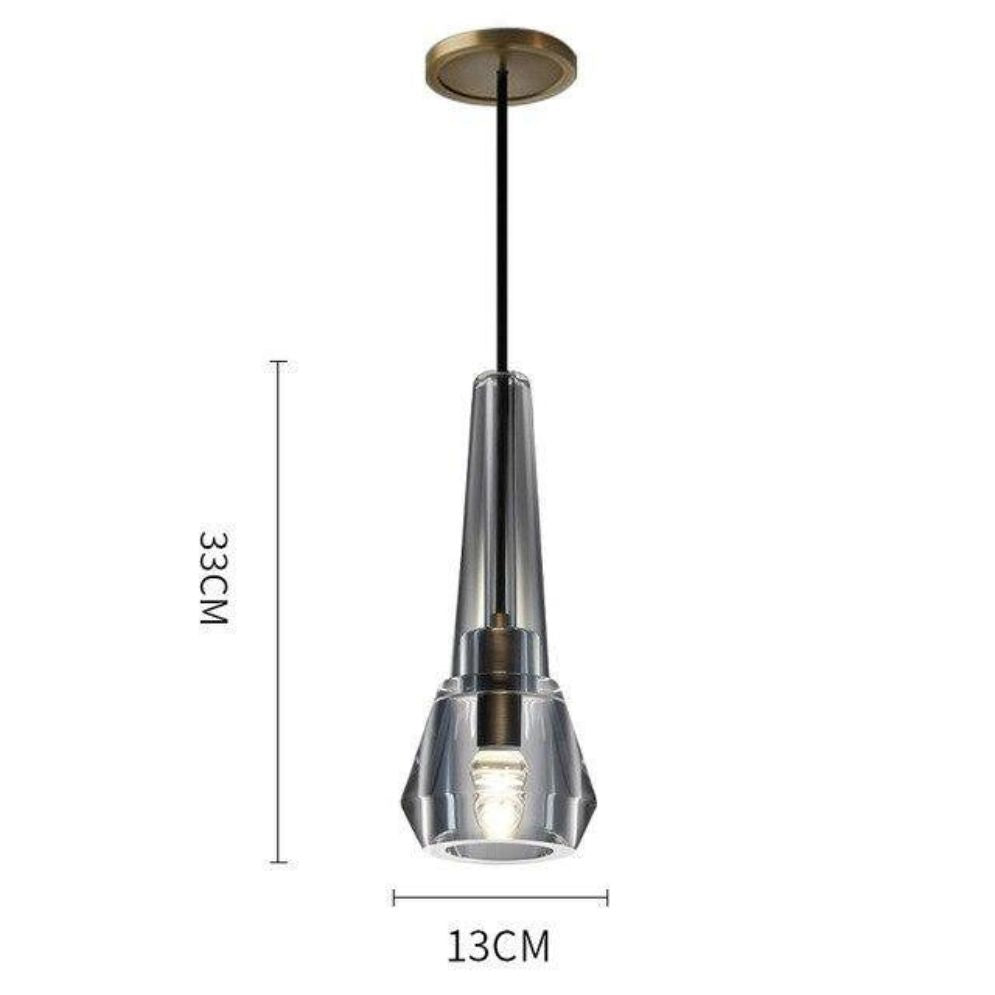 Suspension Design Boule Déformée en Cristal Fumé - Lumiine
