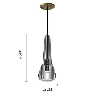 Suspension Design Boule Déformée en Cristal Fumé - Lumiine
