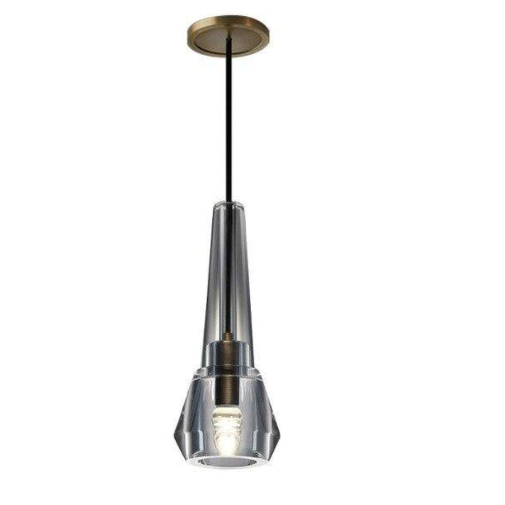 Suspension Design Boule Déformée en Cristal Fumé - Lumiine

