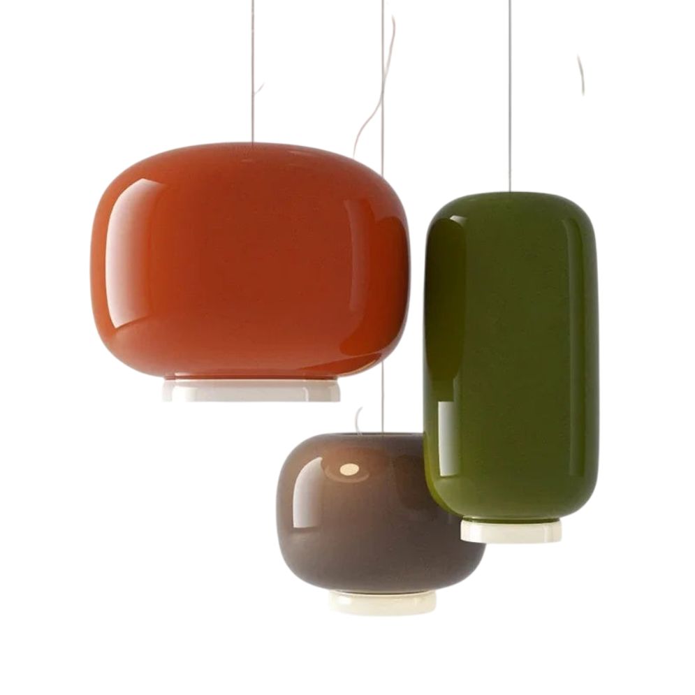 Suspension Design Boule Déformées en Verre Fumé Ball - Lumiine