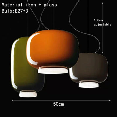 Suspension Design Boule Déformées en Verre Fumé Ball - Lumiine