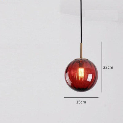 Suspension Design Boule Verre Fumé Coloré - Lumiine