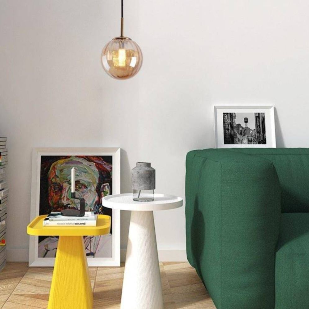 xSuspension Design Boule Verre Fumé Coloré - Lumiine