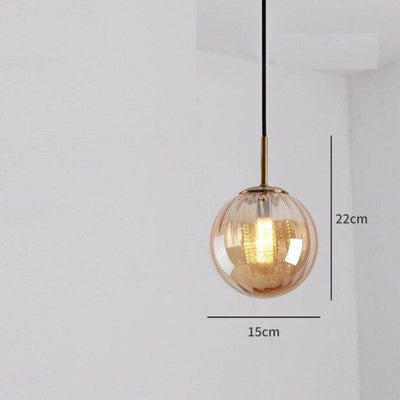 Suspension Design Boule Verre Fumé Coloré - Lumiine