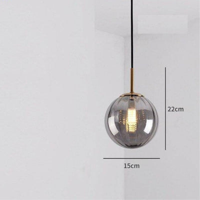 Suspension Design Boule Verre Fumé Coloré - Lumiine