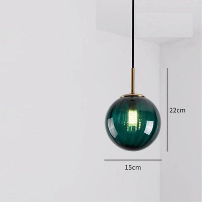 Suspension Design Boule Verre Fumé Coloré - Lumiine