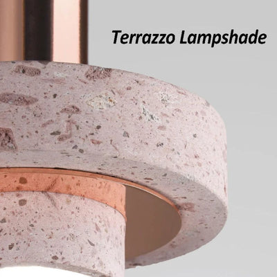 Suspension Design Cylindrique en Terrazzo Led - Lumiine