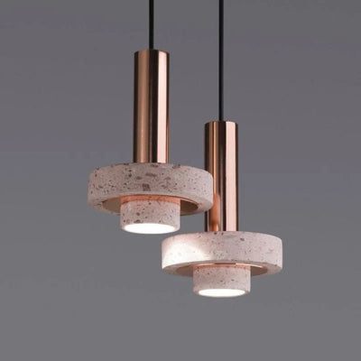 Suspension Design Cylindrique en Terrazzo Led - Lumiine