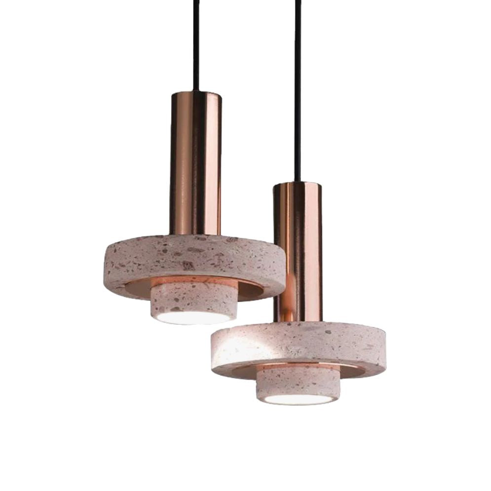 Suspension Design Cylindrique en Terrazzo Led - Lumiine