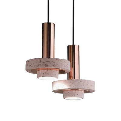 Suspension Design Cylindrique en Terrazzo Led - Lumiine