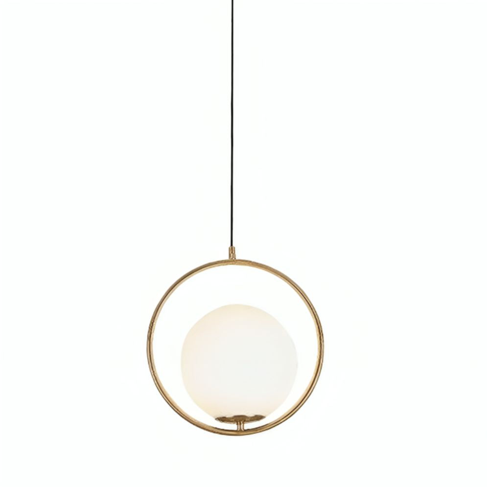 Suspension Design Dorée Led avec Anneau en Verre Luxury - Lumiine

