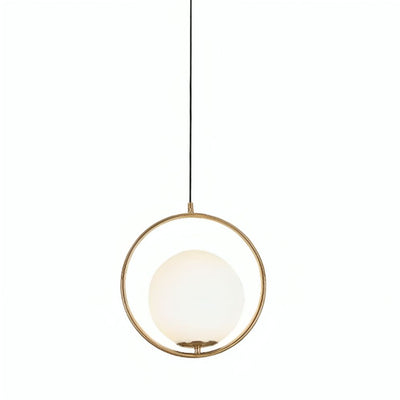 Suspension Design Dorée Led avec Anneau en Verre Luxury - Lumiine

